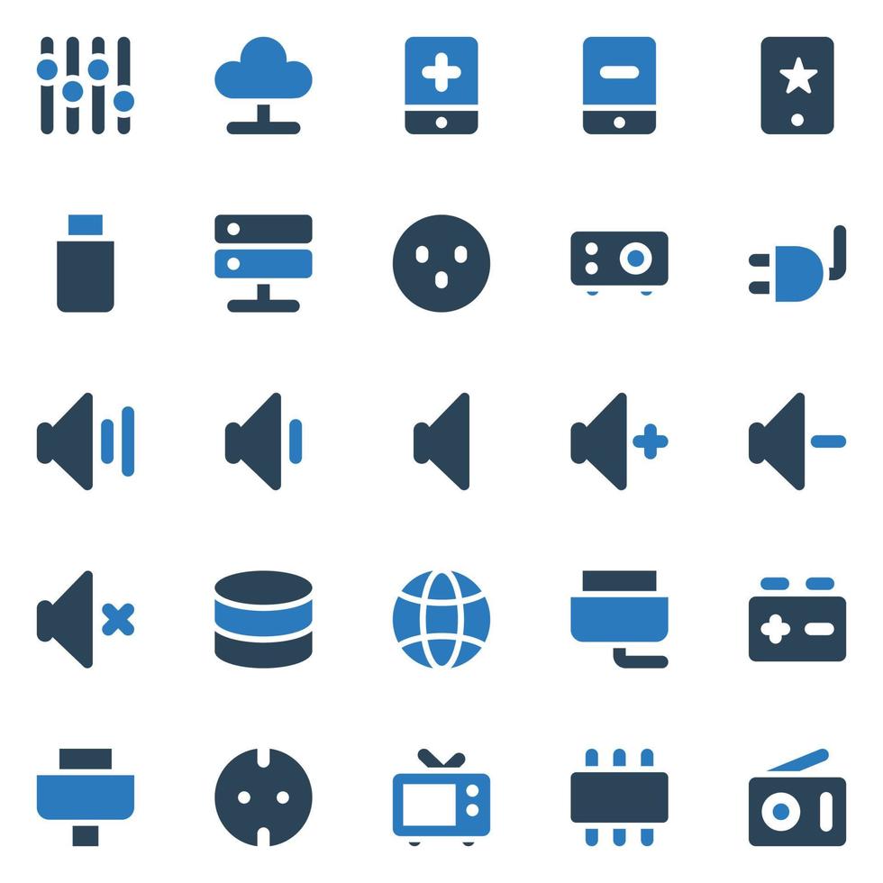 Two color icons for Electronics. vector