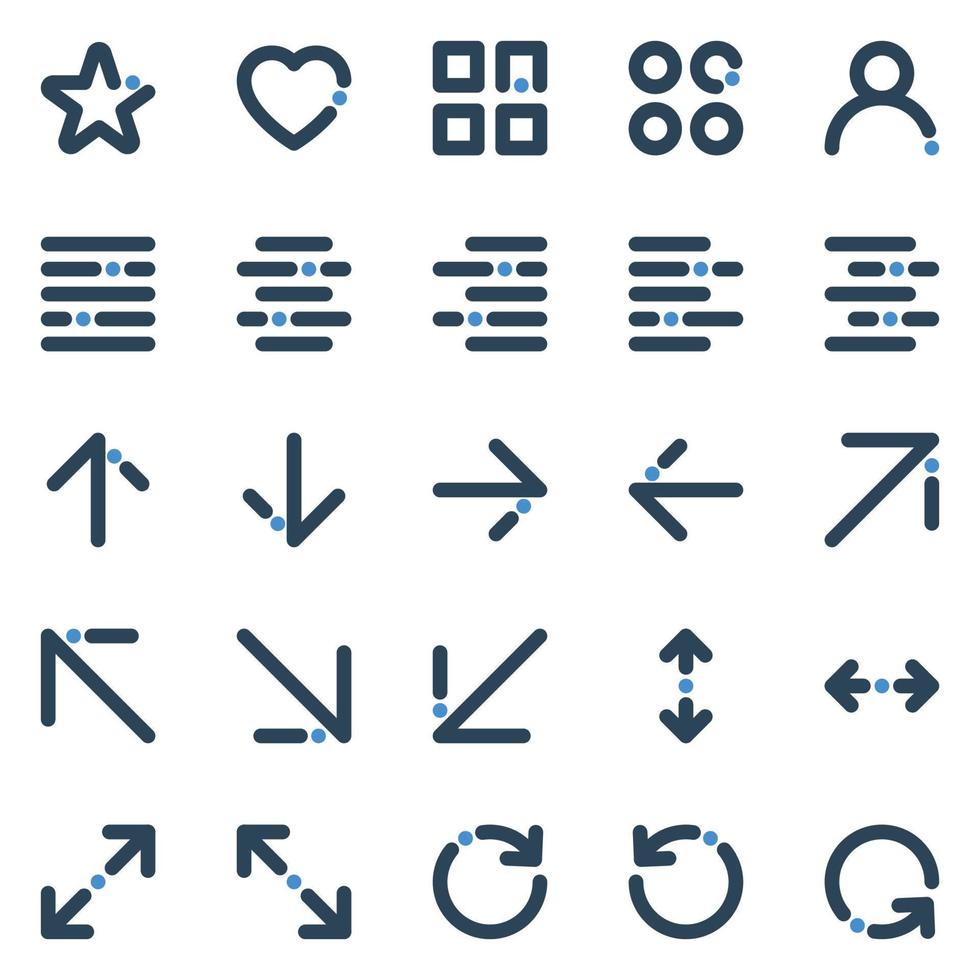 Bold line icons for Sign and Symbol. vector