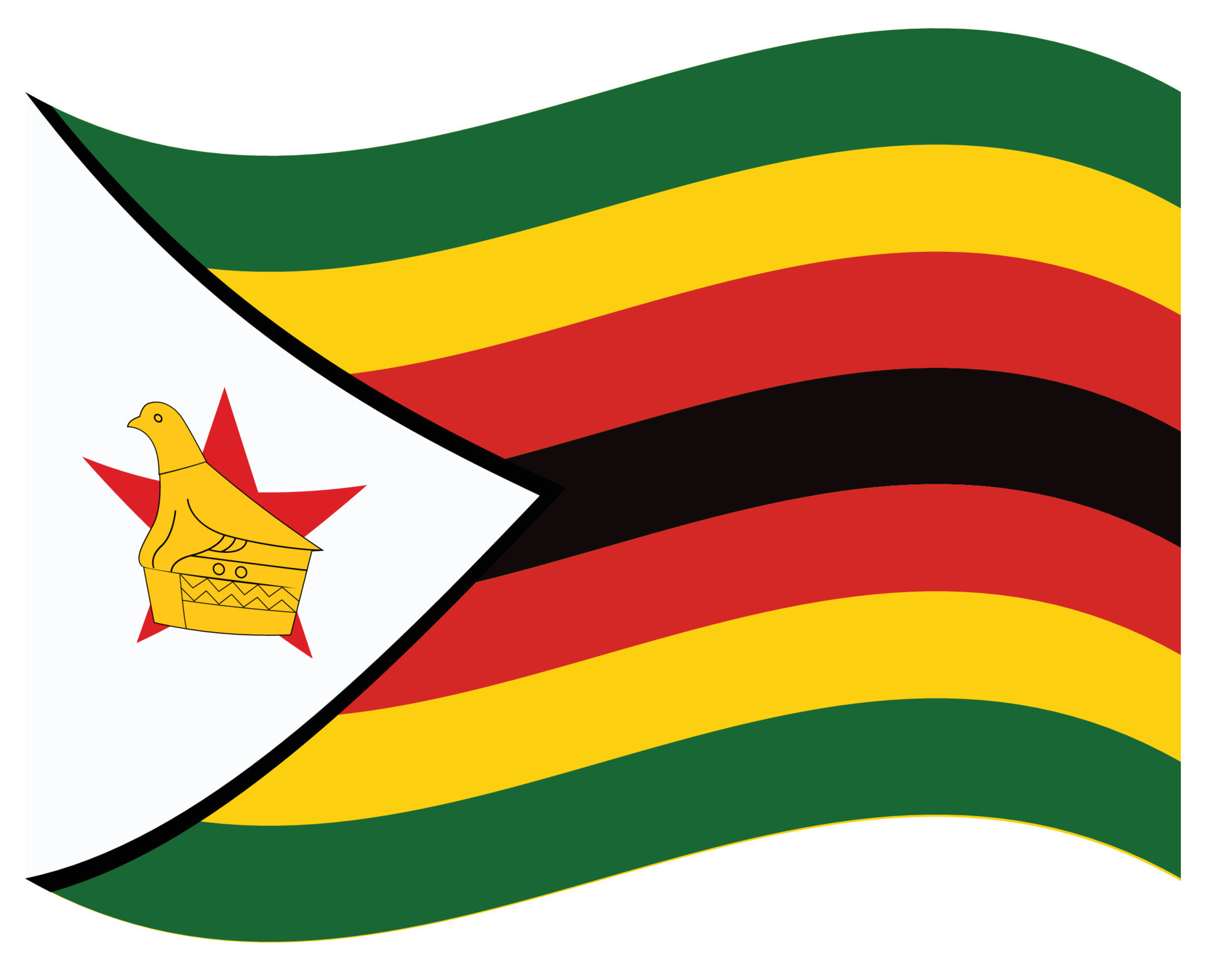 National flag of Zimbabwe Flat color icon. 16833390 Vector Art at