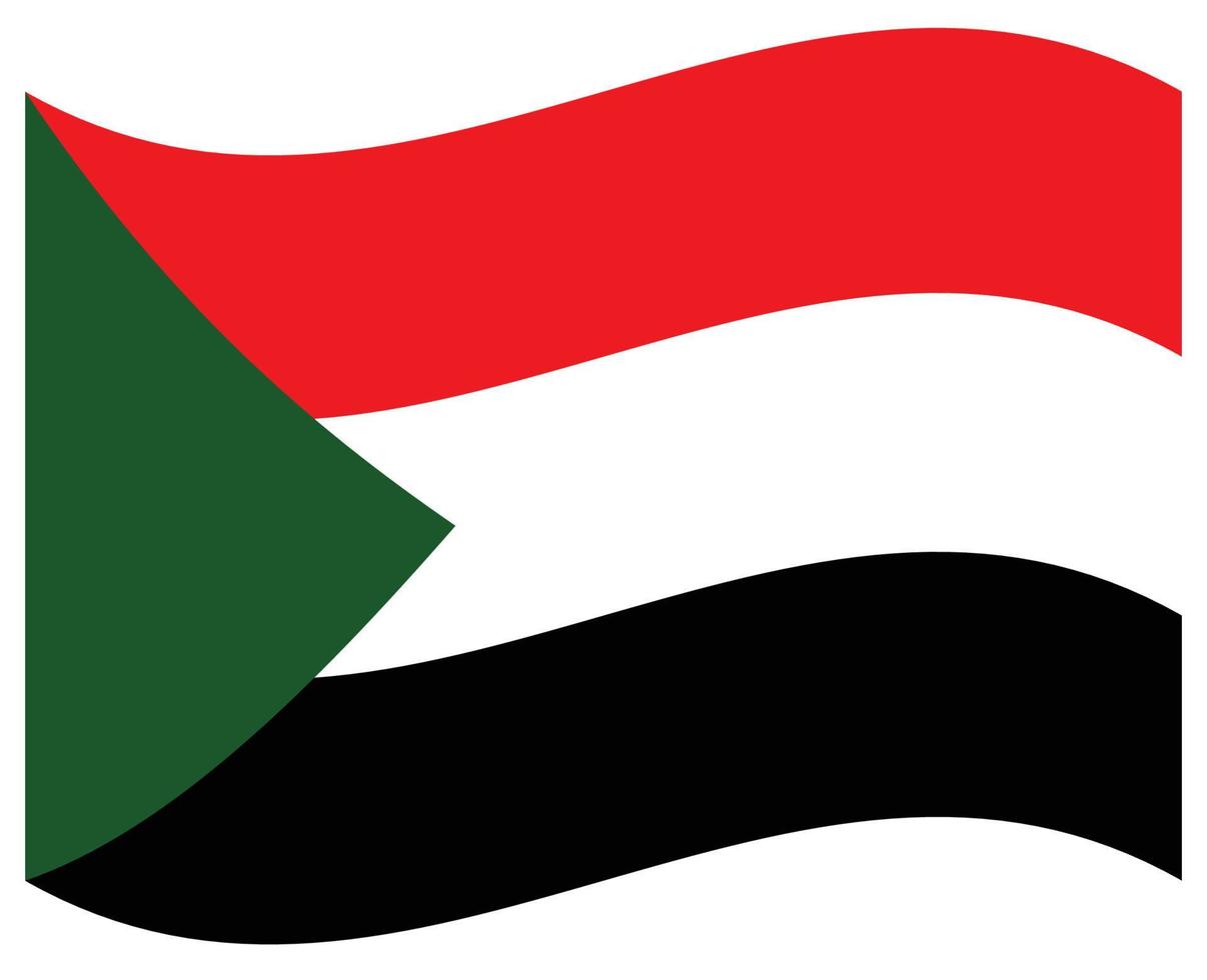National flag of Sudan - Flat color icon. vector