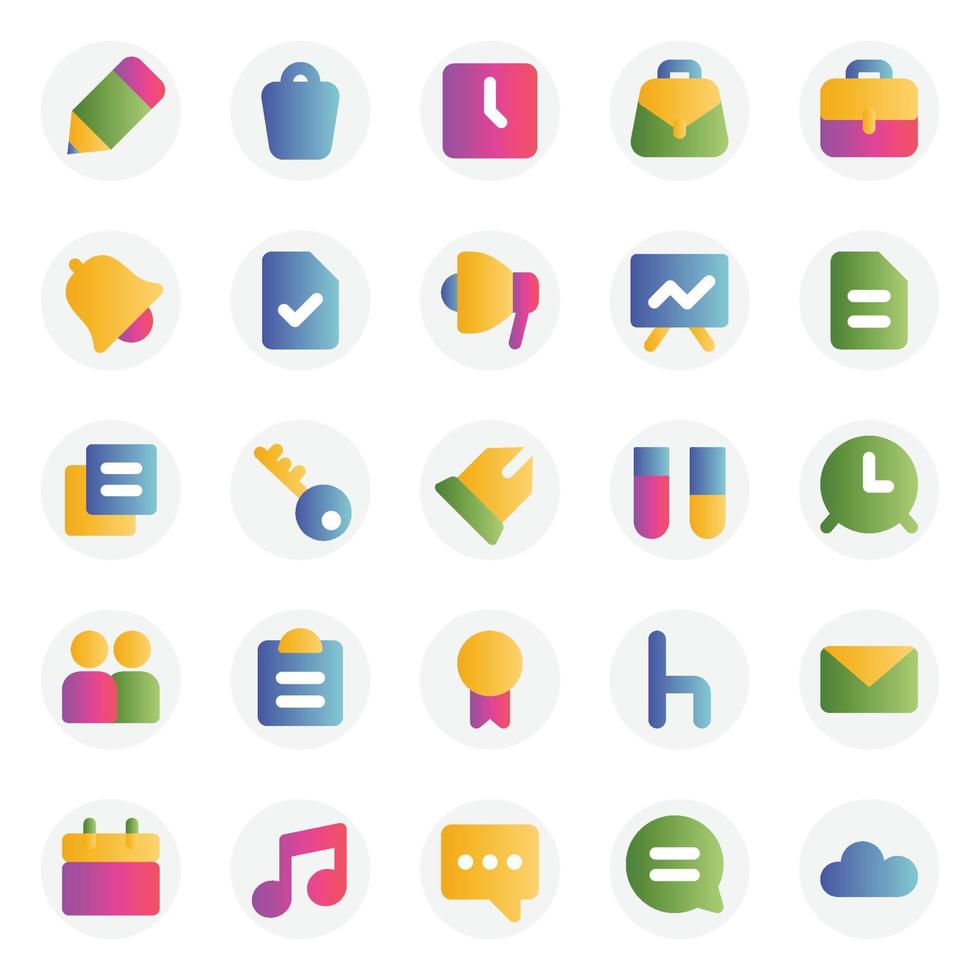 Gradient color icons for Education. vector