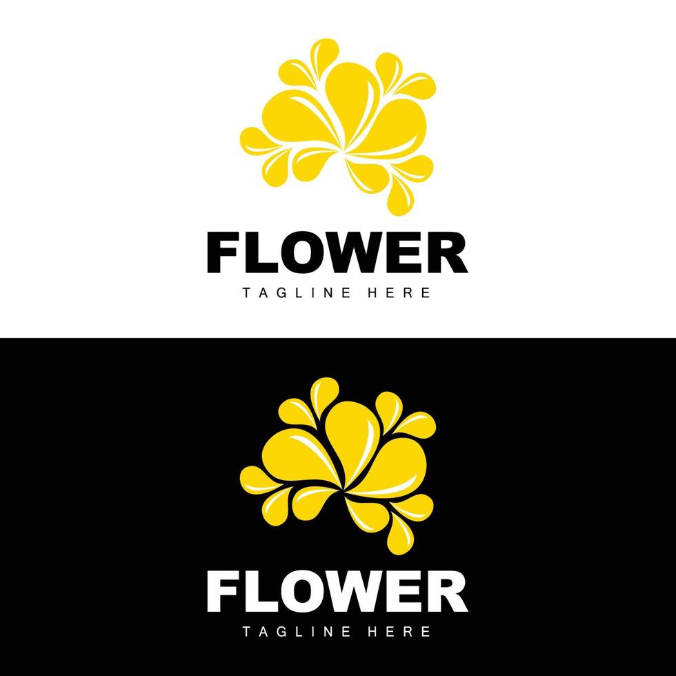 Flower Logo, Flower Garden Design With Simple Style Vector Product Brand, Beauty Care, Natural