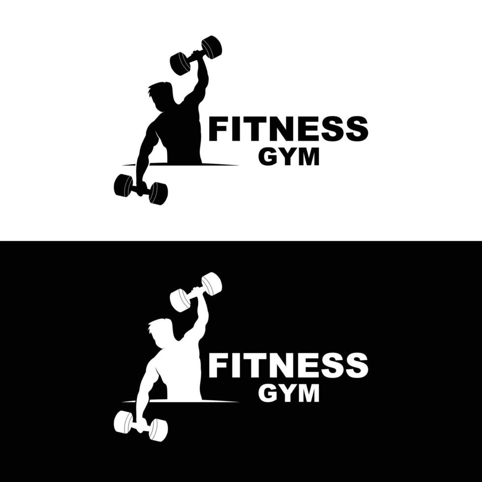 Gym Logo, Fitness Logo Vector, Design Suitable For Fitness, Sports Equipment, Body Health, Body Supplement Product Brands vector