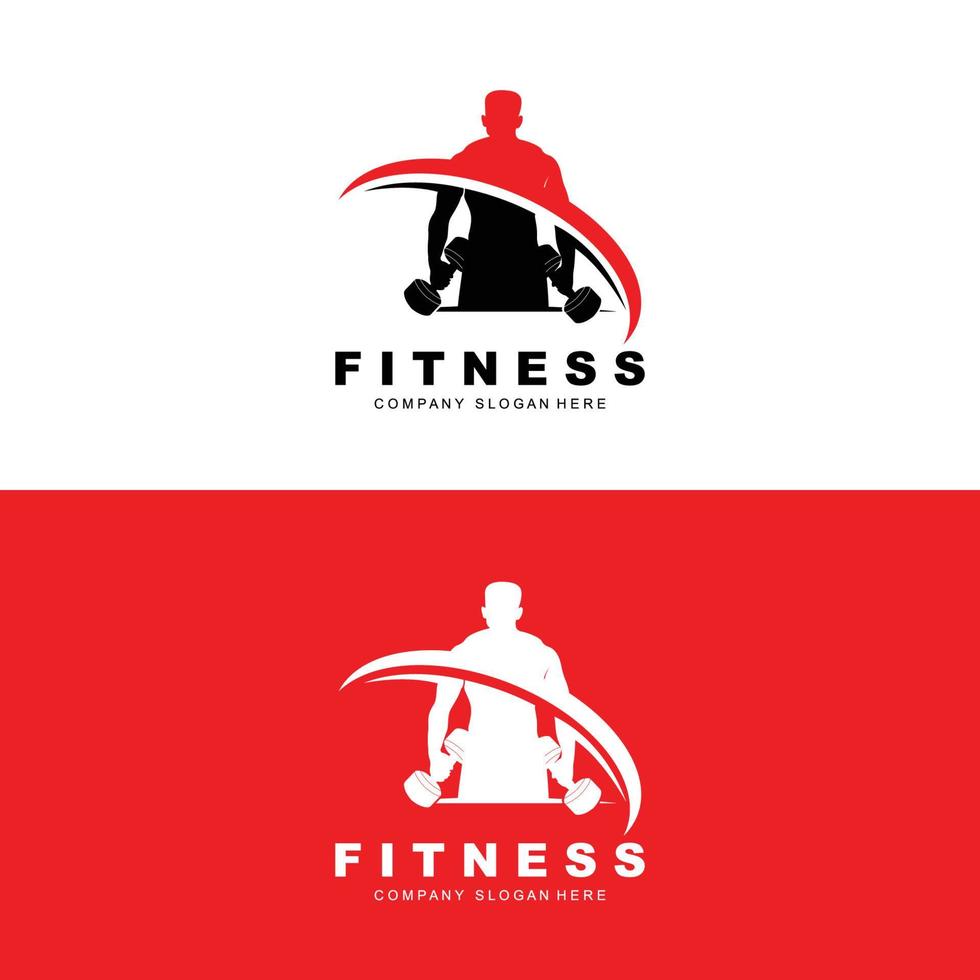 Gym Logo, Fitness Logo Vector, Design Suitable For Fitness, Sports Equipment, Body Health, Body Supplement Product Brands vector