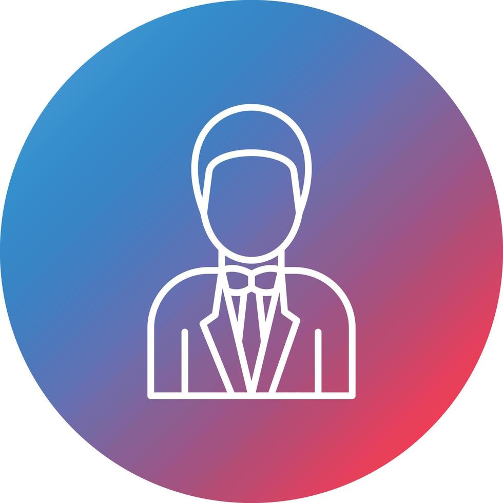 Groom Line Gradient Circle Background Icon vector