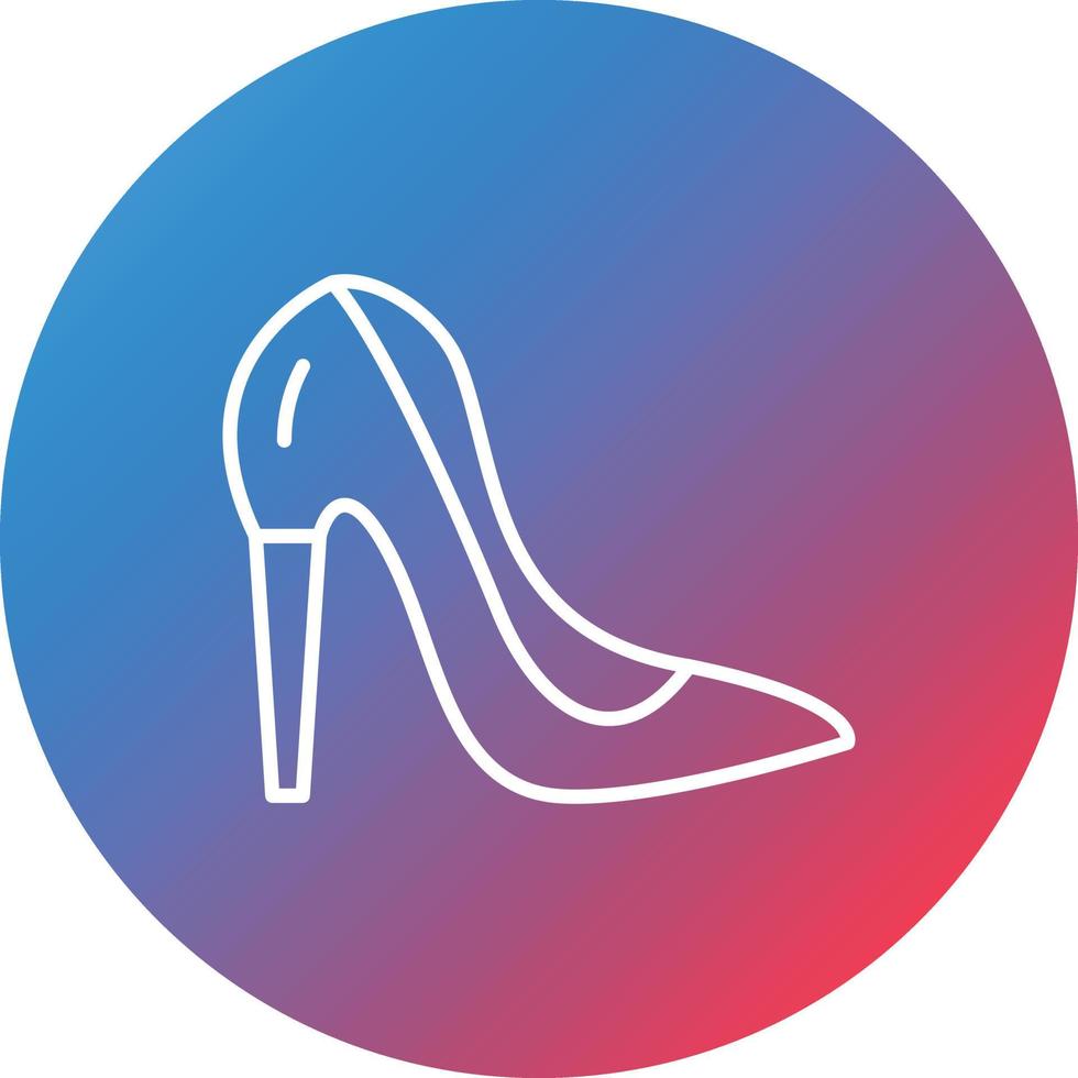 High Heels Line Gradient Circle Background Icon vector
