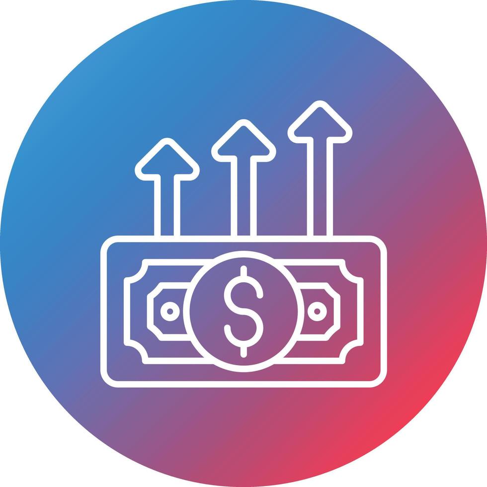 Budget Spending Line Gradient Circle Background Icon vector