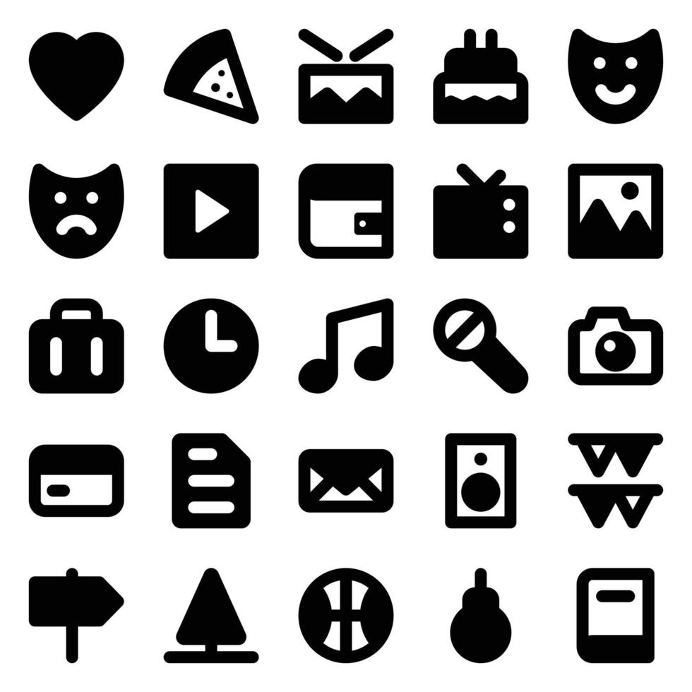 Glyph icons for christmas. vector