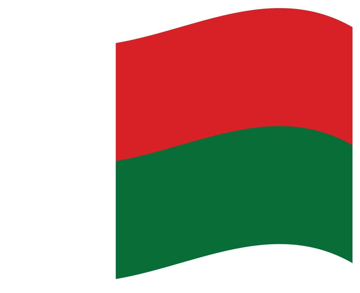 National flag of Madagascar - Flat color icon. vector