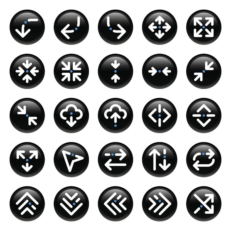 Black circle outline icons for Sign and Symbol. vector