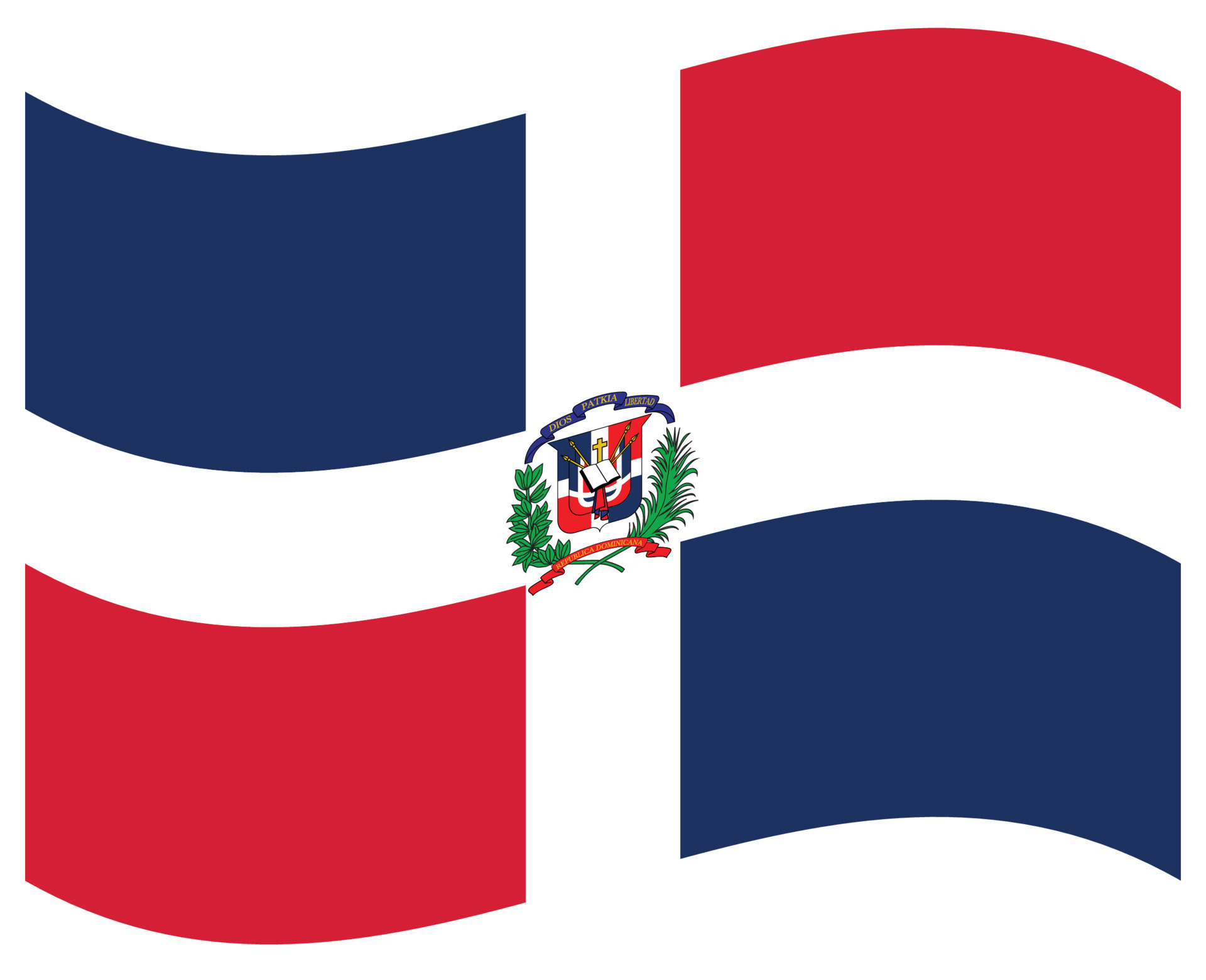 bandera nacional de república dominicana - icono de color plano