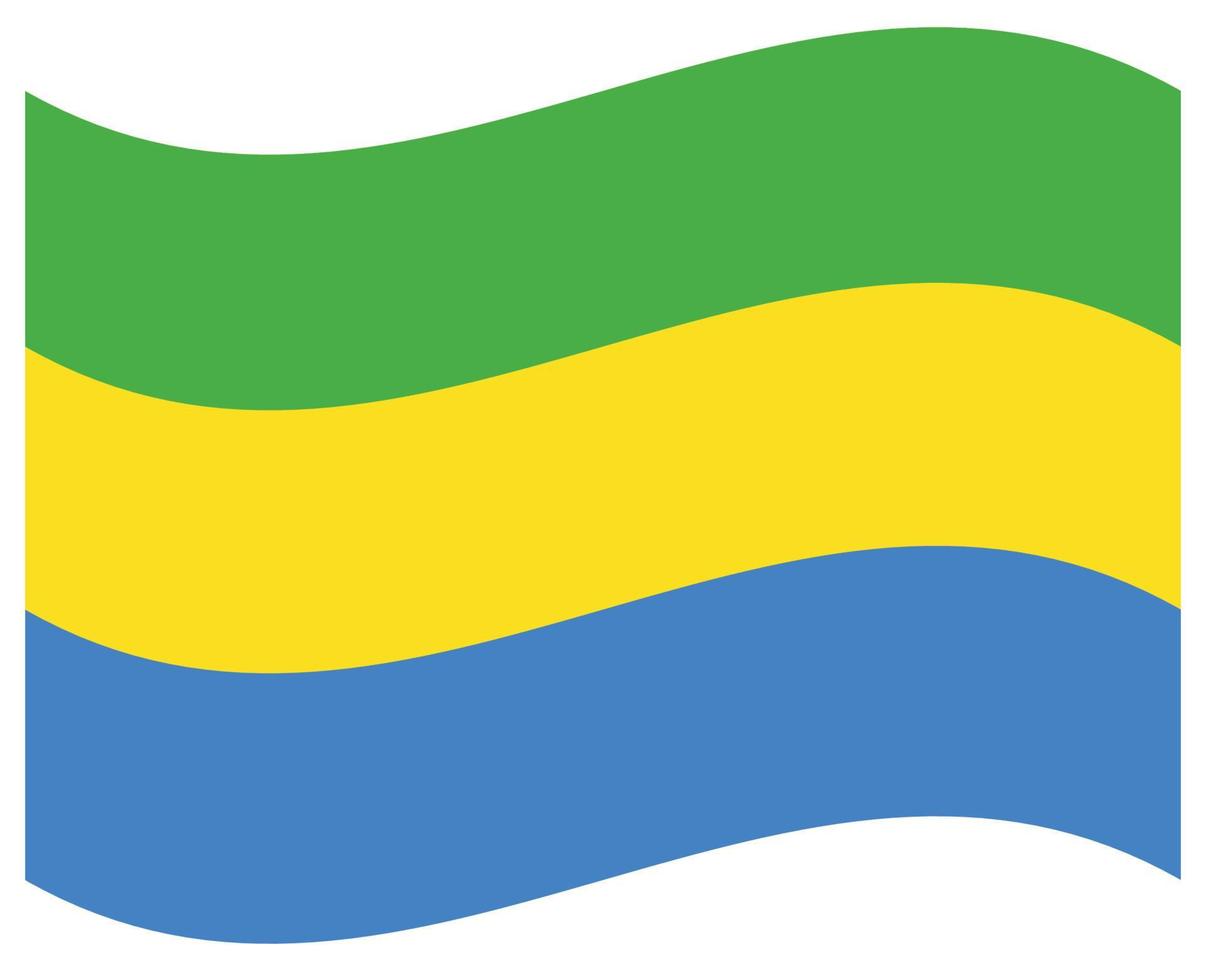 National flag of Gabon - Flat color icon. vector