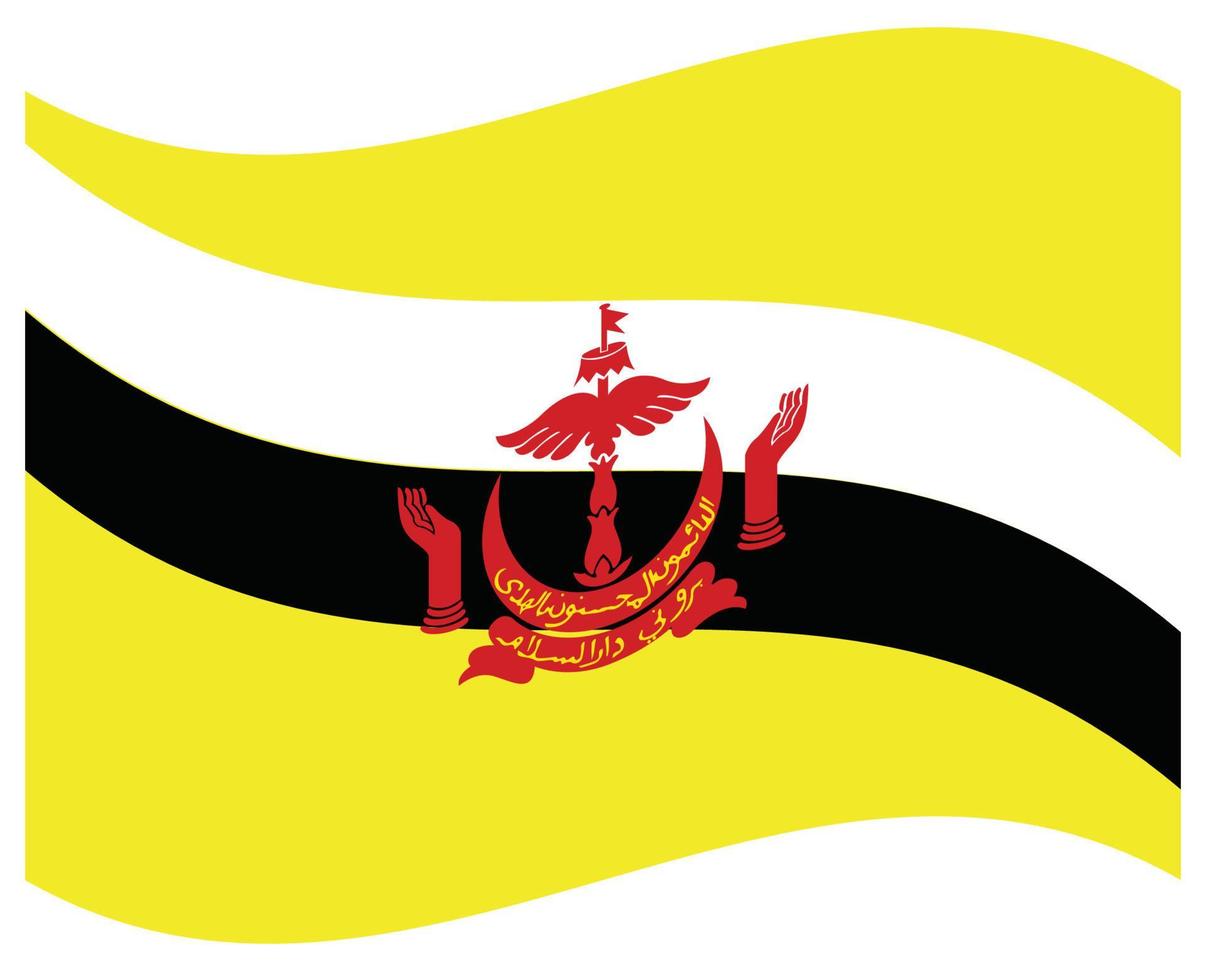 National flag of Brunei - Flat color icon. vector