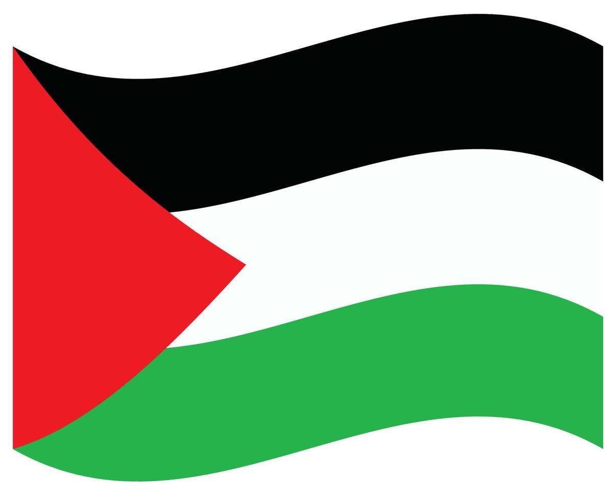 National flag of Palestine - Flat color icon. vector