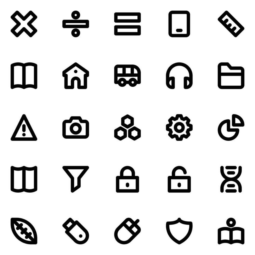 Outline icons for Education. vector
