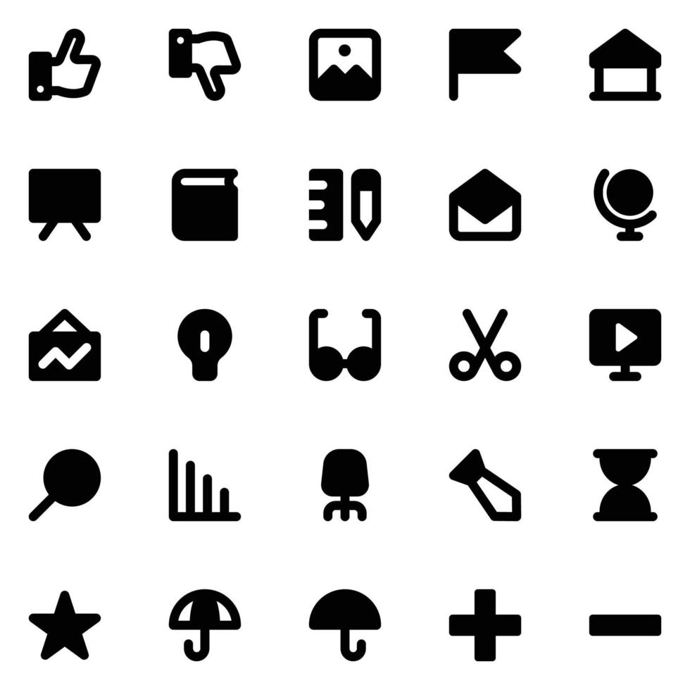 Glyph icons for Education. vector