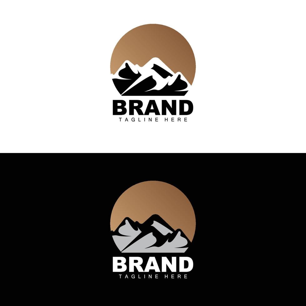 logotipo de montaña, escalada vectorial, aventura, diseño para escalada, equipo de escalada y marca con logotipo de montaña vector