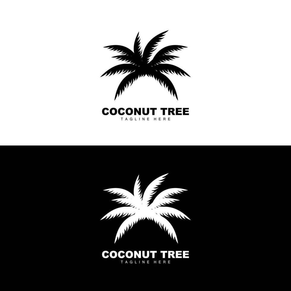 Coconut Tree Logo, Ocean Tree Vector, Design For Templates, Product Branding, Beach Tourism Object Logo vector