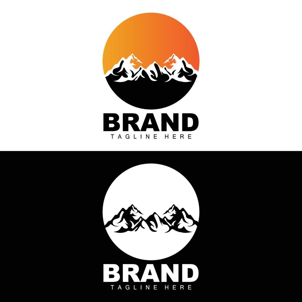 Mountain Logo, Vector Mountain Climbing, Adventure, Design For Climbing, Climbing Equipment, And Brand With Mountain Logo