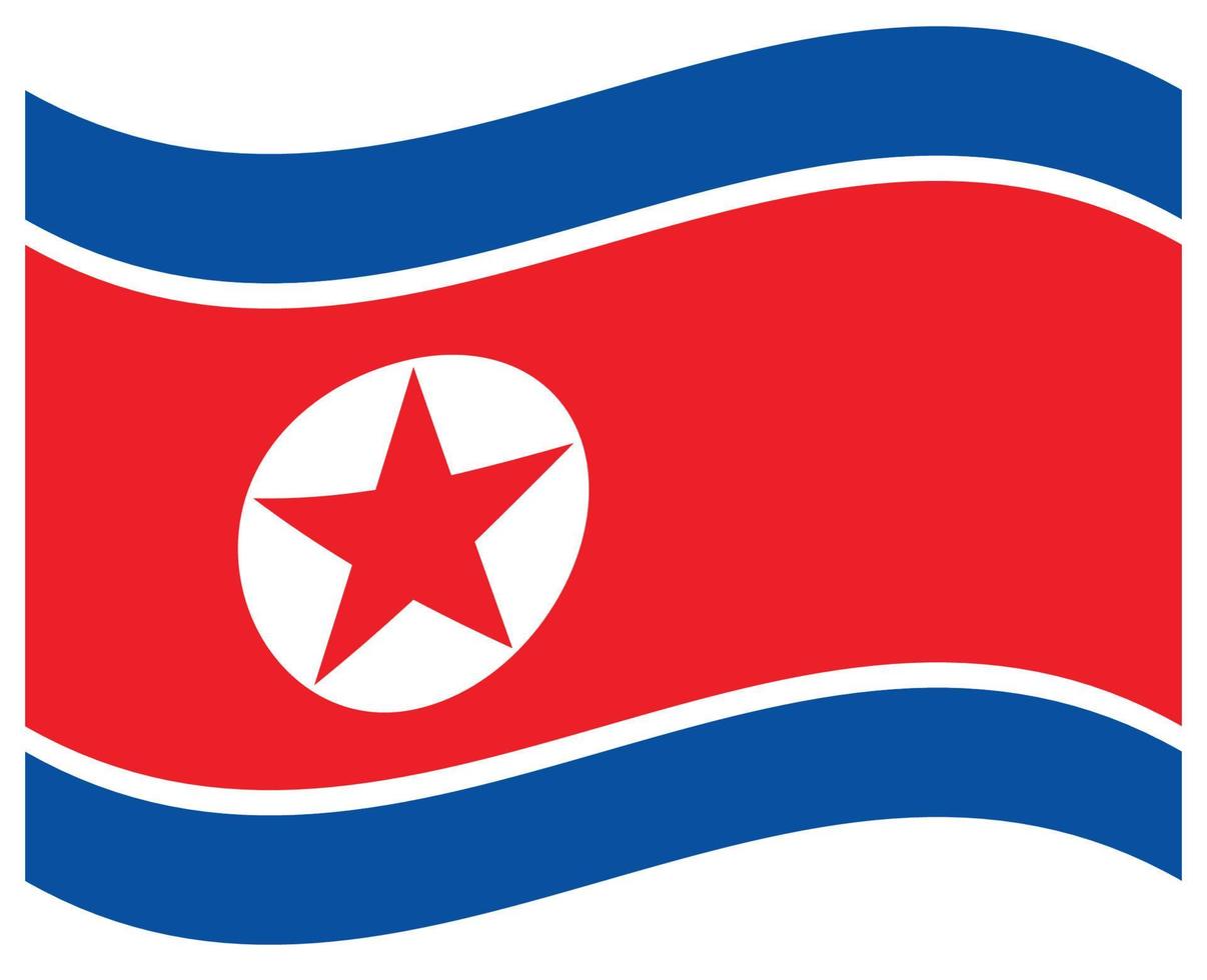 National flag of North Korea - Flat color icon. vector