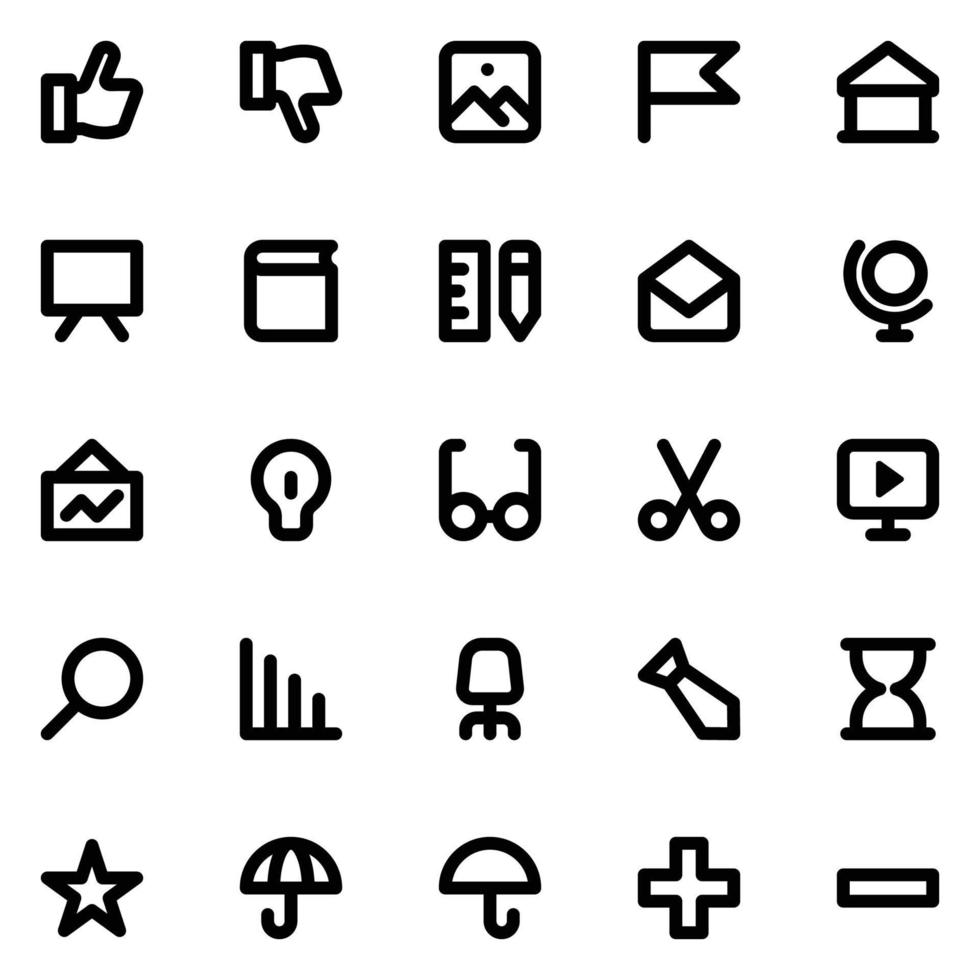 Outline icons for Education. vector