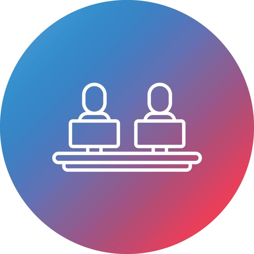 Co Work Space Line Gradient Circle Background Icon vector