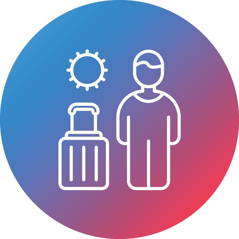Solo Travel Line Gradient Circle Background Icon vector