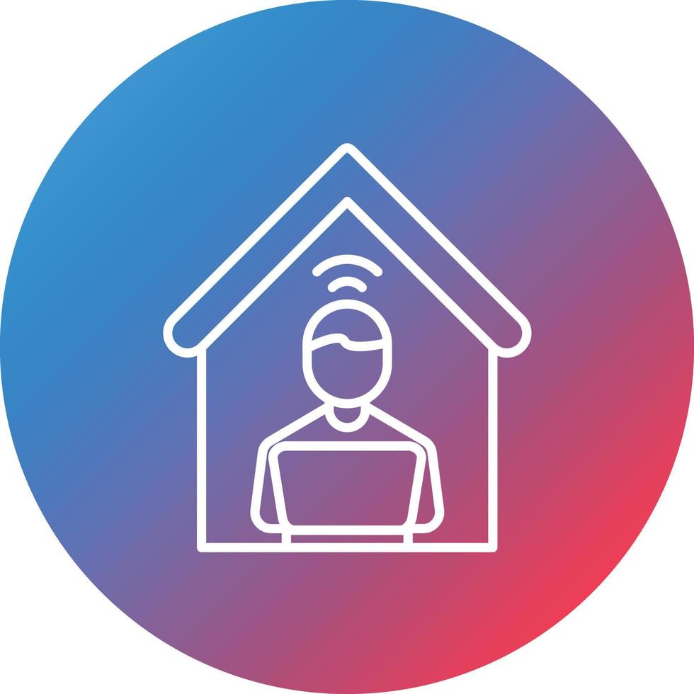 Remote Work Line Gradient Circle Background Icon vector