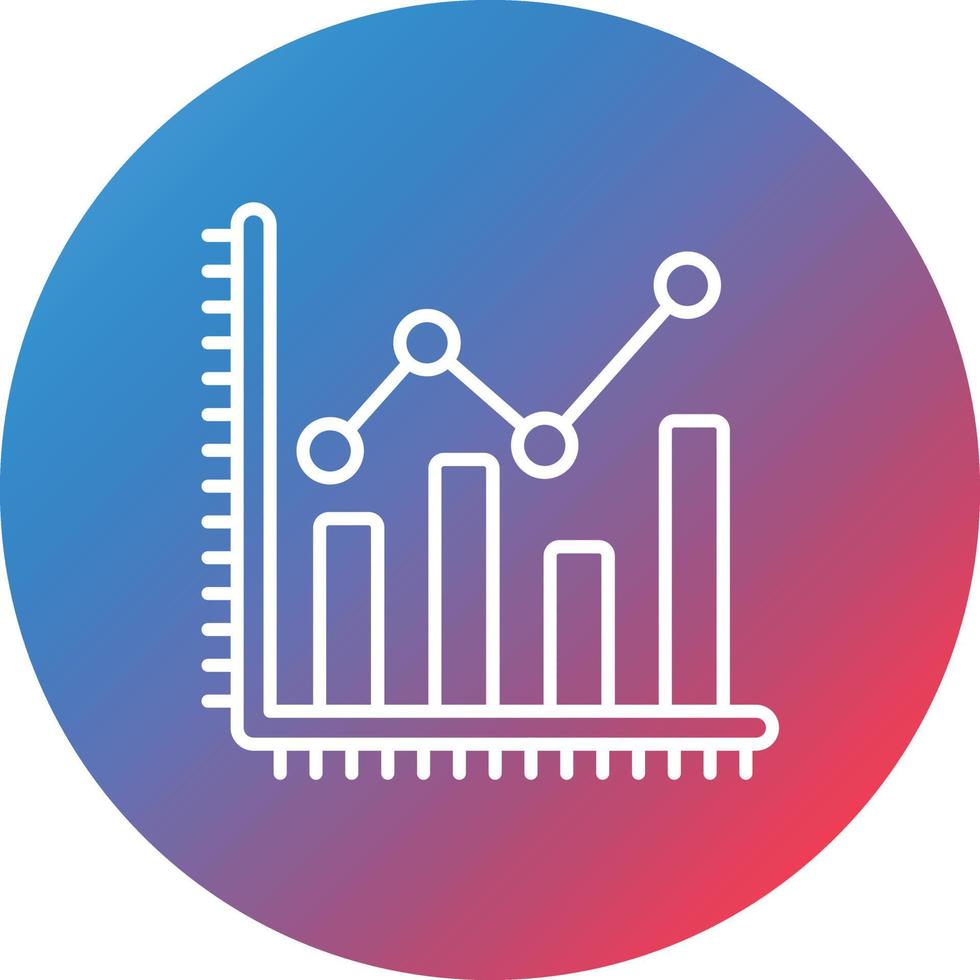 Analysis Line Gradient Circle Background Icon vector