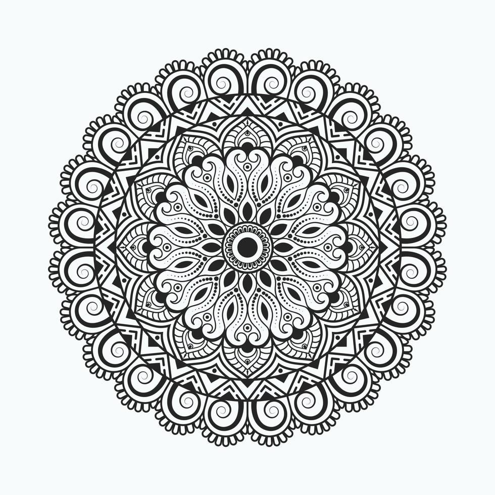 Decorative Circular Flower Mandala design on simple background Free Vector