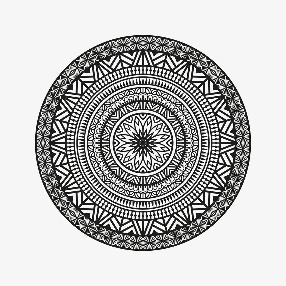 diseño de mandala de flor circular decorativa en vector libre de fondo simple