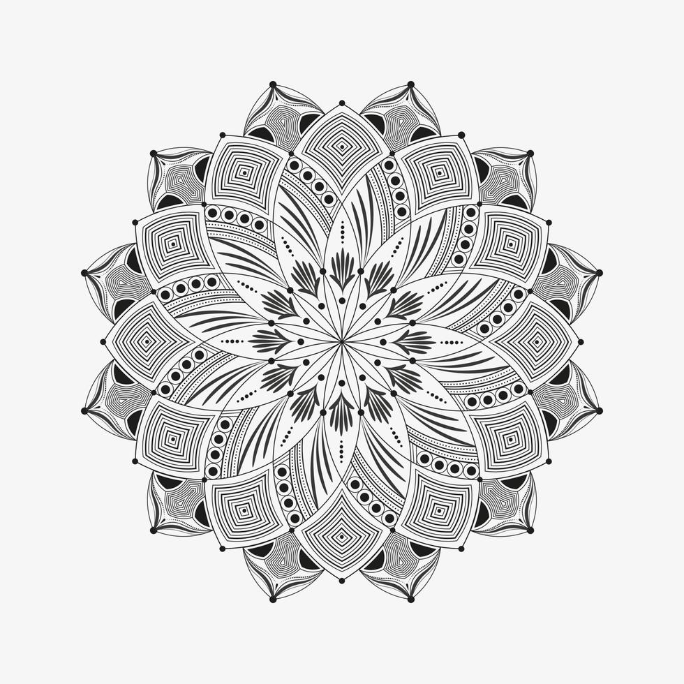 Decorative Circular Flower Mandala design on simple background Free Vector
