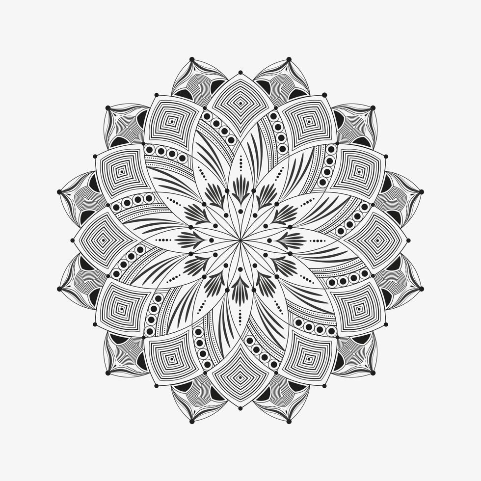 Decorative Circular Flower Mandala design on simple background Free Vector