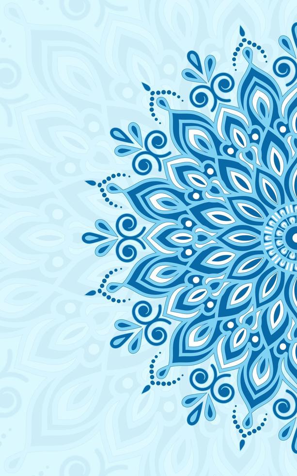 Colorful floral decorative mandala design on black background vector