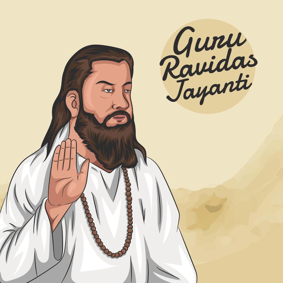 ilustración vectorial de guru ravidas jayanti vector