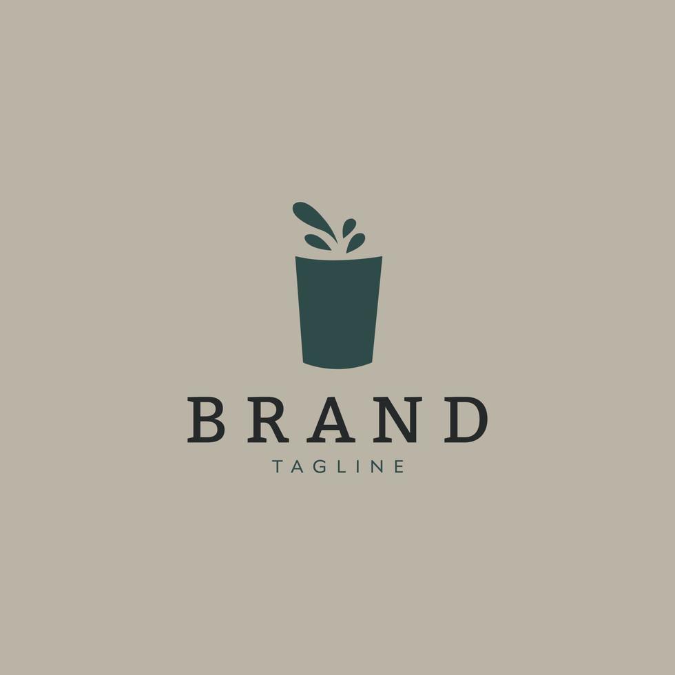 Green Plant Minimal Logo Design Template vector
