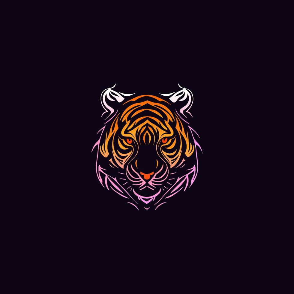 plantilla de diseño de logotipo de tigre enojado vector