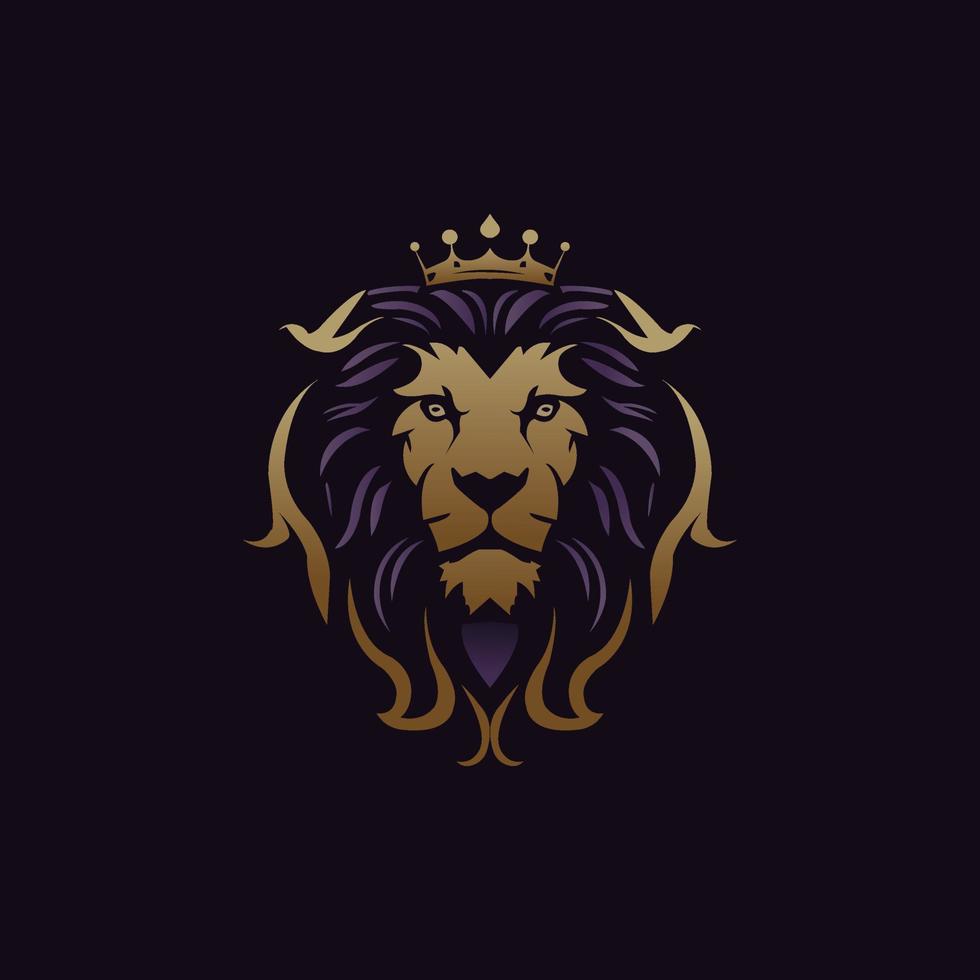 Royal Lion King Logo Design Template vector