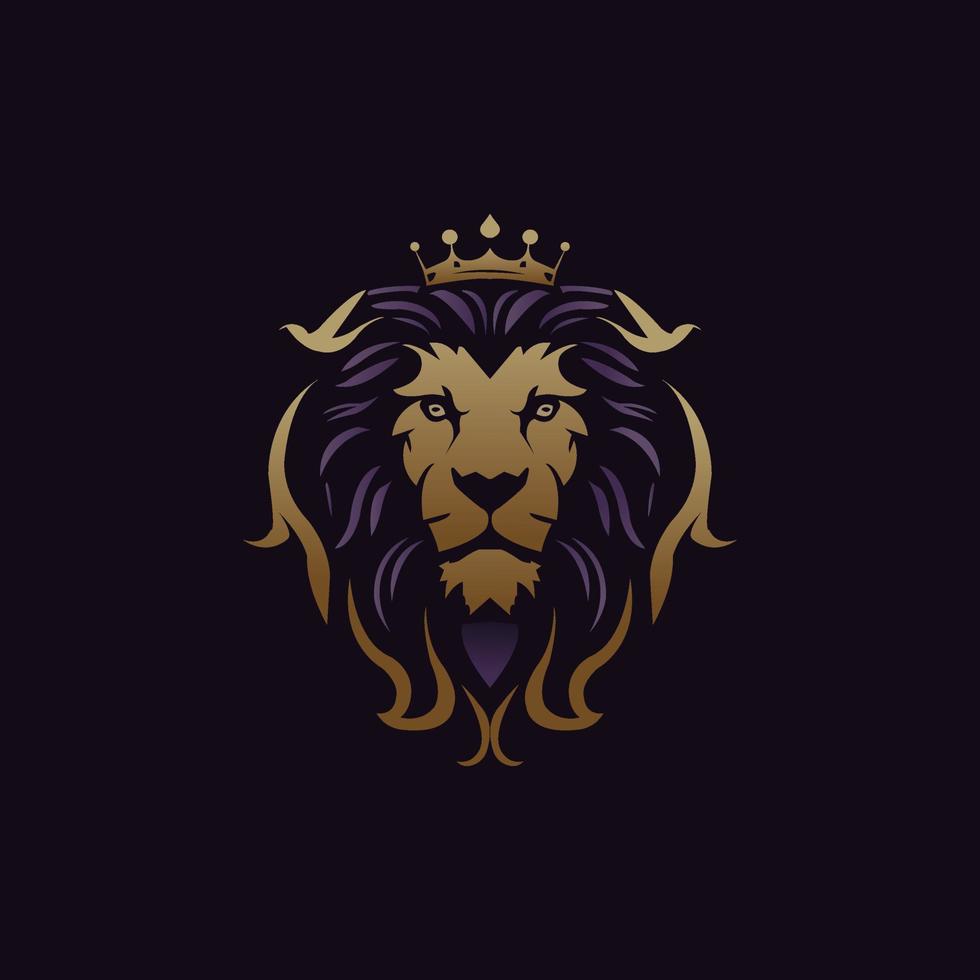 plantilla de diseño del logotipo del rey león real vector