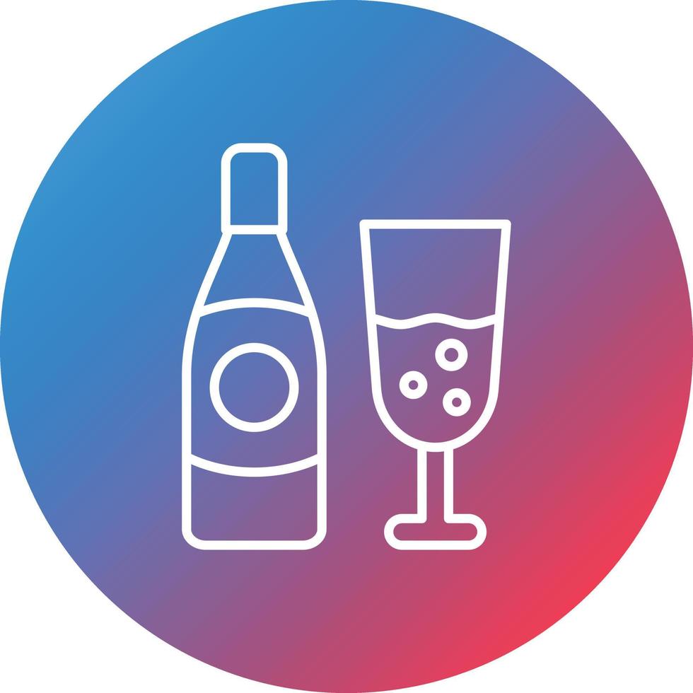 Drink Line Gradient Circle Background Icon vector