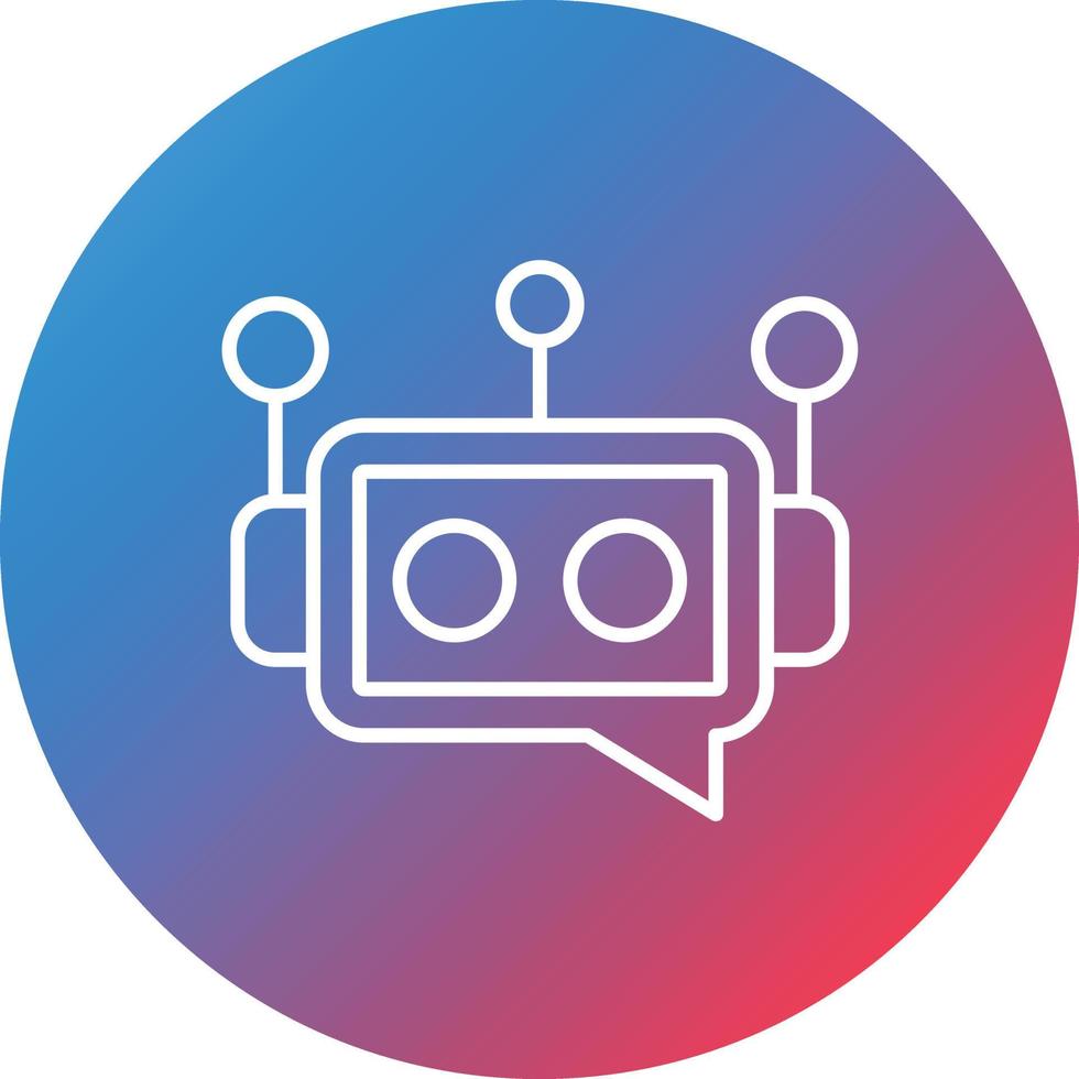 Virtual Assistant Line Gradient Circle Background Icon vector