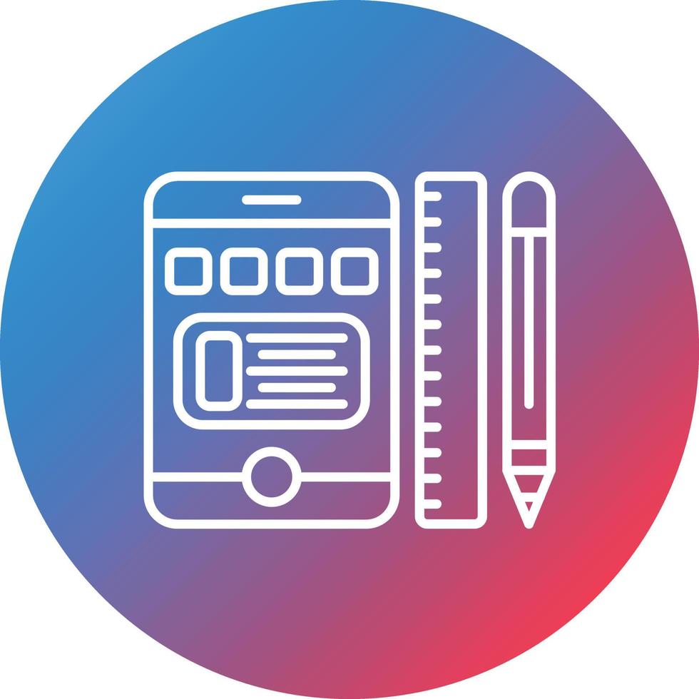 Ui Ux Designer Line Gradient Circle Background Icon vector
