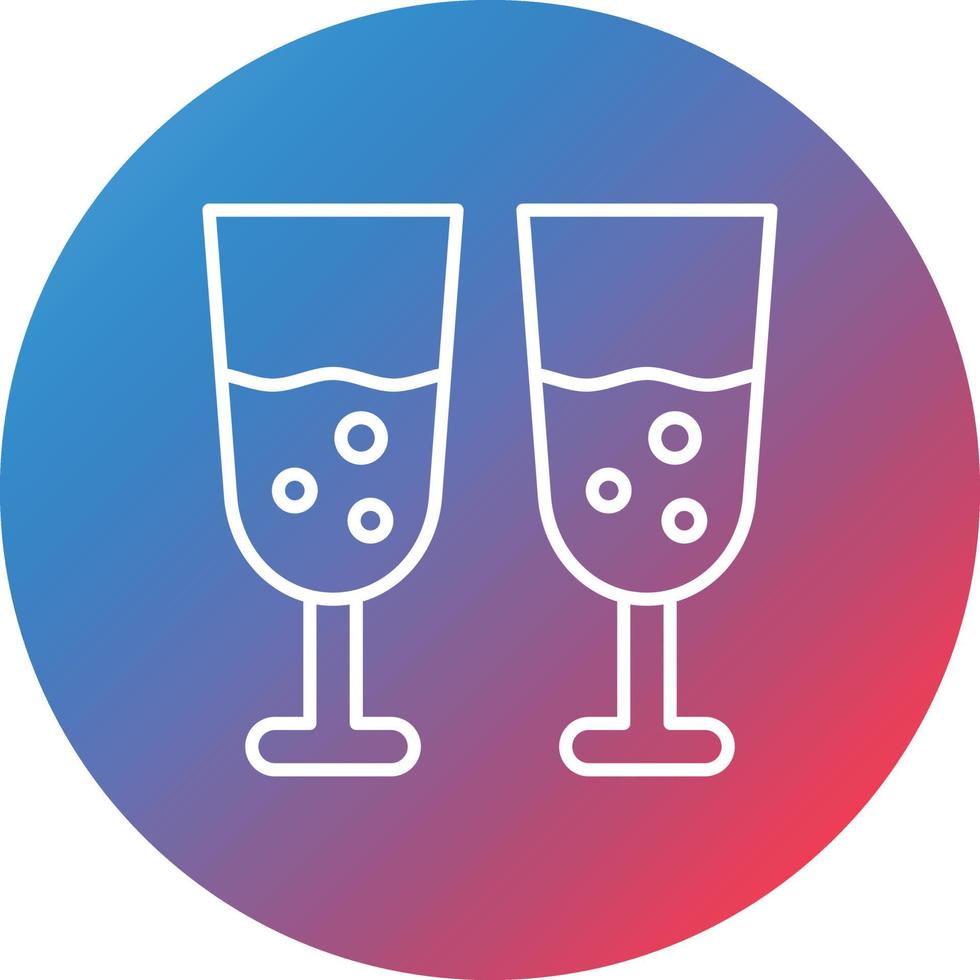 Drink Glasses Line Gradient Circle Background Icon vector