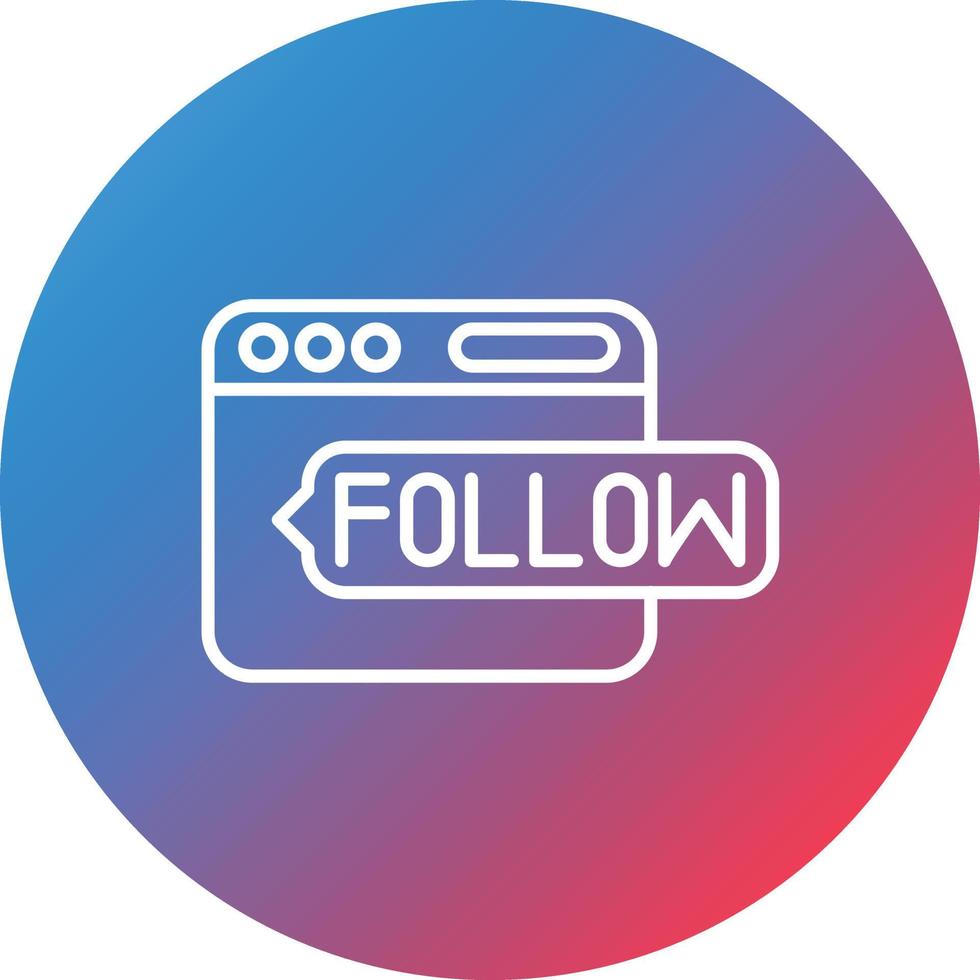 Do Follow Line Gradient Circle Background Icon vector
