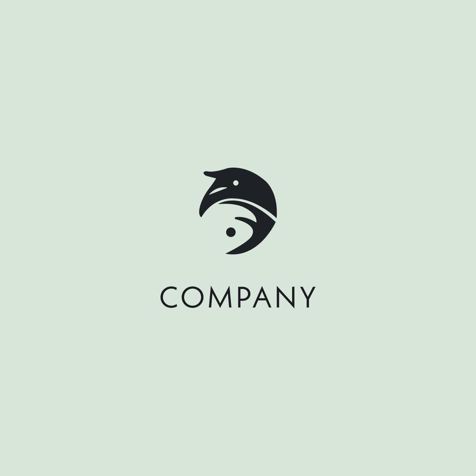 Bird Minimal Logo Design Template vector