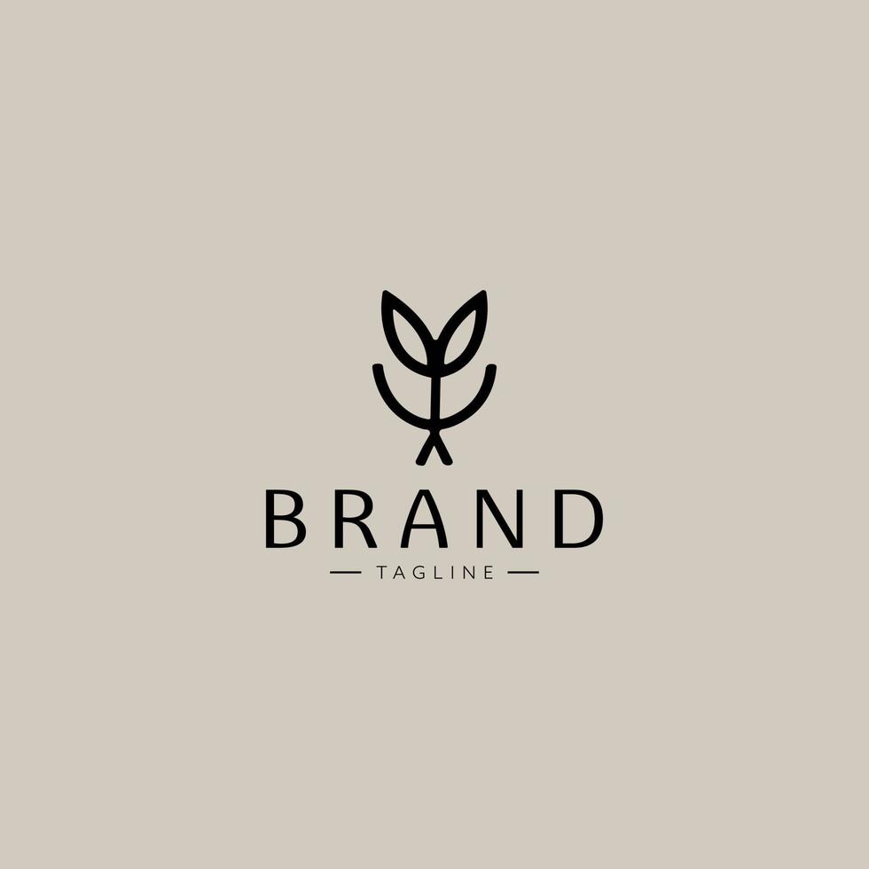 Simple Plant Minimal Logo Design Template vector