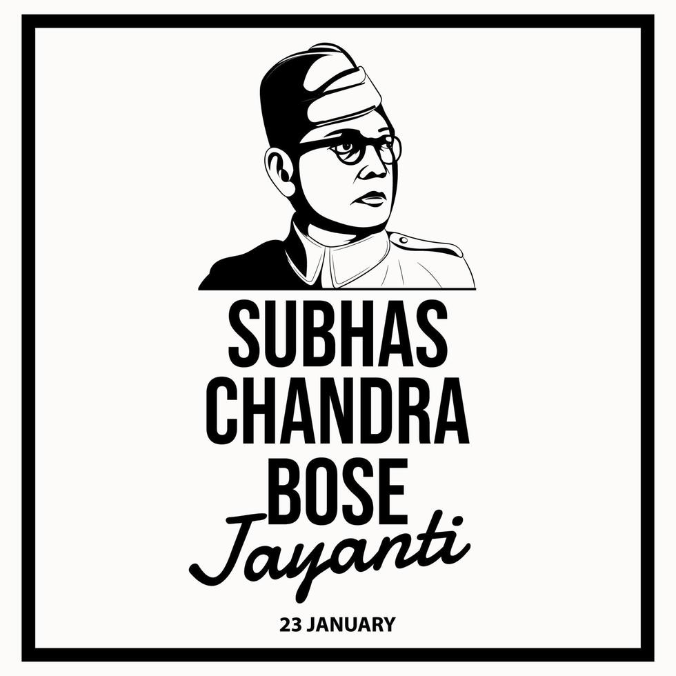 Subhas Chandra Bose vector Illustration. 23 January