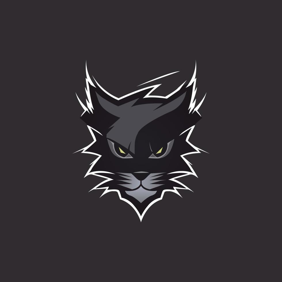 plantilla de diseño de logotipo de gato trueno vector