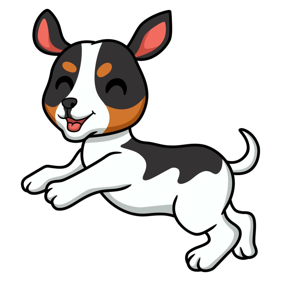 Cute rat terrier dog cartoon vector