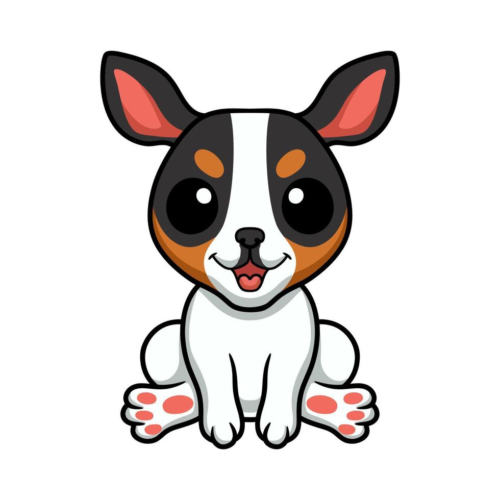 Cute rat terrier dog cartoon vector